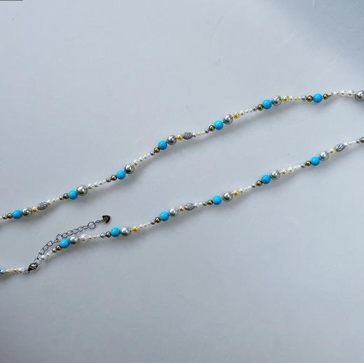 BY EVITA系列 18K镶钻石、
松石、珊瑚和
AKOYA珍珠 项链 商品图2