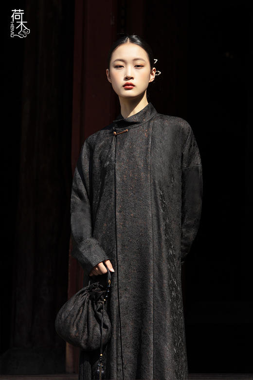 荷木HEMU丨罗绮·偏襟长袍 商品图2