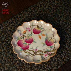 龙泉问鼎彩绘哥窑东篱壶承（五桃）（缺货）