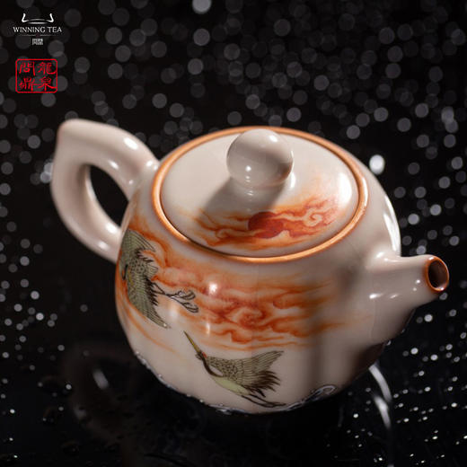 龙泉问鼎彩绘哥窑洪泉壶（仙鹤祥云）（缺货） 商品图1