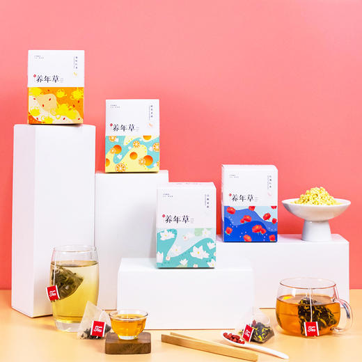 组合茶白桃玫瑰红茶桂花乌龙茉莉花茶水果乌龙茶三角茶包盒装批发 商品图1