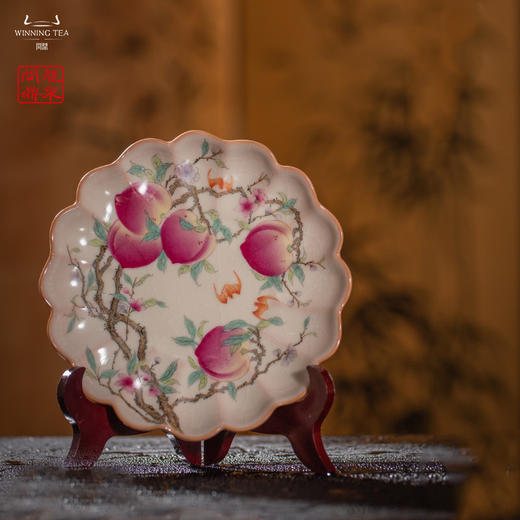 龙泉问鼎彩绘哥窑东篱壶承（五桃）（缺货） 商品图1