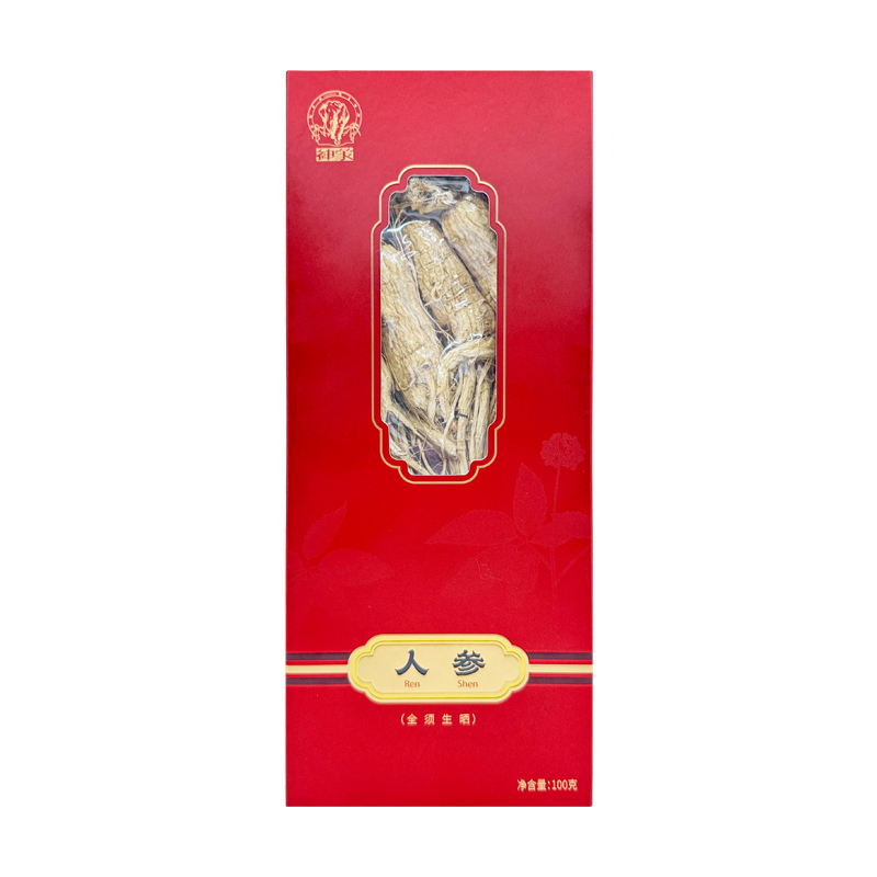 上药神象 生晒全须人参整支参白参 100克 泡酒煲汤园参礼盒