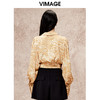 VIMAGE纬漫纪秋季新款气质V领高级感印花显瘦舒适上衣V2213811 商品缩略图5
