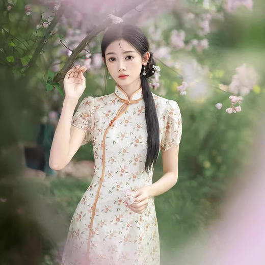 改良短款修身日常，少女款气质国风旗袍XL208 商品图1