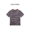COCO ZONE 时尚条纹短袖T恤撞色圆领百搭上衣CC1C1712 商品缩略图1