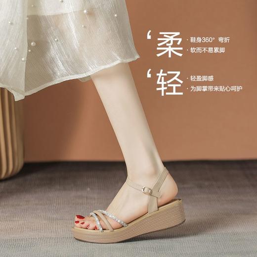 一字带水钻凉鞋女2024夏季新款时尚仙女高跟鞋ins潮百搭时装凉鞋 商品图1