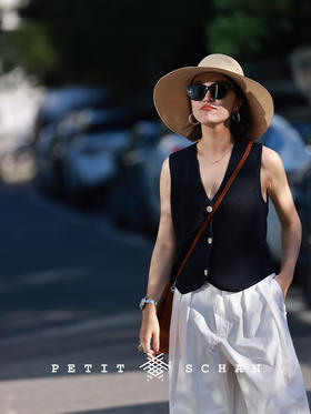 静默新生 棉混纺针织V领背心马甲