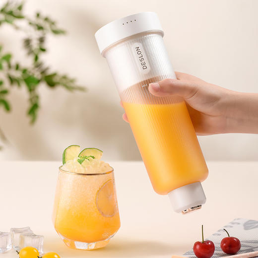 【自营】德世朗榨汁机家用小型便携水果电动榨汁杯果汁机迷你多功能炸果汁 纯白 商品图11