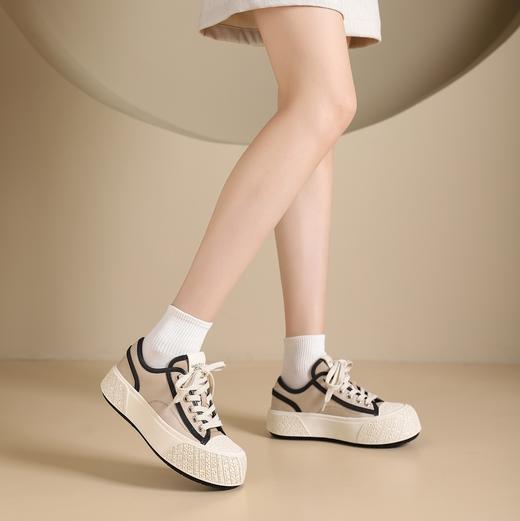 westory2024年秋季新款超轻厚底系带舒适百搭小板鞋W24CM74761 商品图5