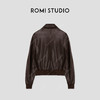 ROMI STUDIO“棕标甄选”油蜡小羊皮自然纹理复古收腰皮衣 441P9071 商品缩略图1