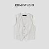 ROMI STUDIO “自我轮廓” 100亚麻肌理纹路后收腰修身马甲43129014 商品缩略图4