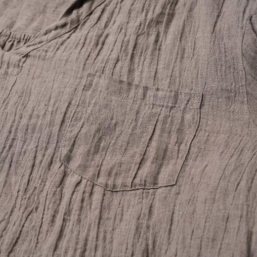 ROMI STUDIO“自我力量”100%亚麻酵洗褶皱肌理感深V衬衣 24SST1072 商品图2