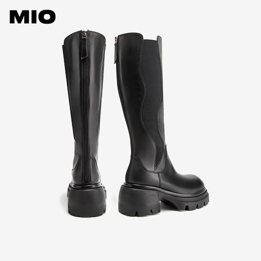 MIO米奥冬季骑士靴厚底增高长筒靴潮流酷飒美拉德靴子女M245843305 商品图3