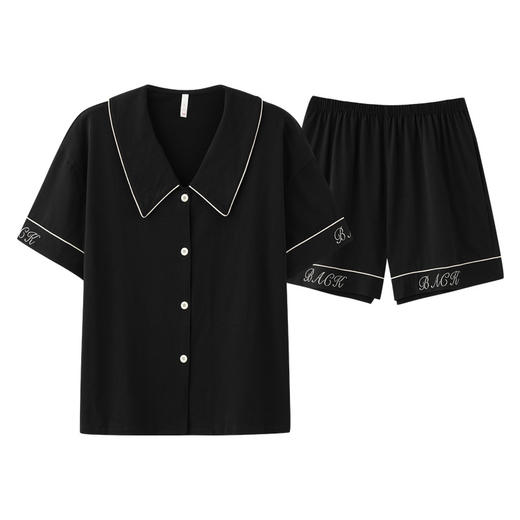 丁摩 【抗菌拉架棉】新款夏季短袖法式翻领纯棉女士睡衣休闲大方款4ZF-3189 商品图4