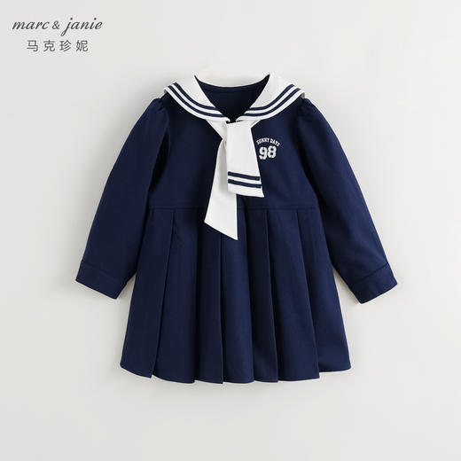 【商场同款】马克珍妮女童学院风娃娃领连衣裙秋装裙子新款241262 商品图2