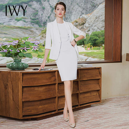 IWY/秋季新款青果领套装裙气质女神范正式场合接待通勤干练职业装C1837+Q620 商品图0