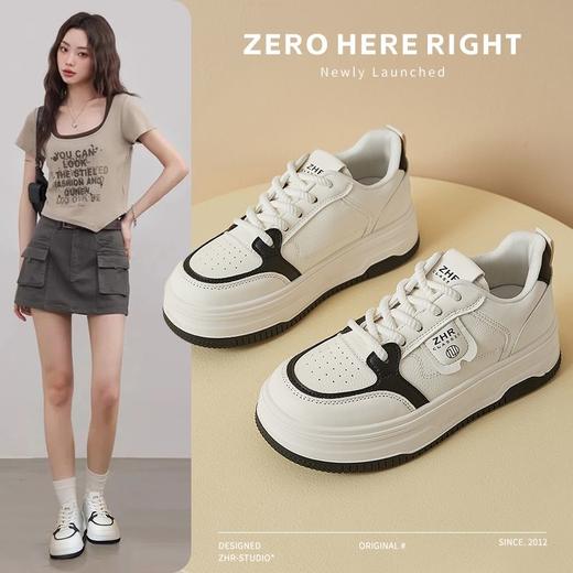 ZHR则则厚底小白鞋女2024新款夏季增高透气板鞋配裙子百搭休闲鞋 商品图2