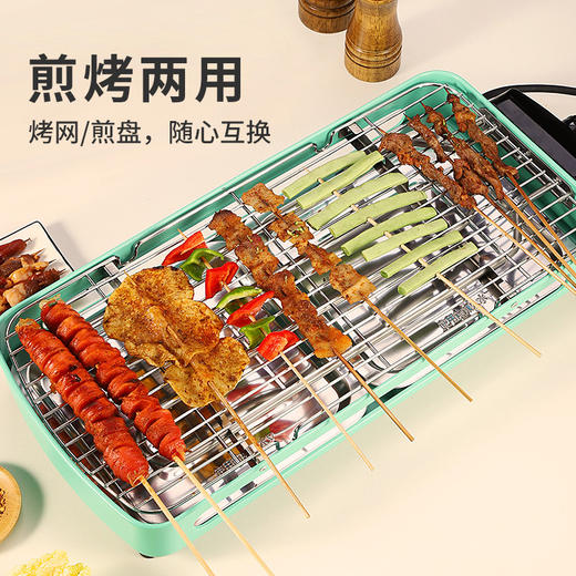 电烧烤炉家用电烧烤架子无烟烤炉小型烤肉炉烤串室内电烤盘烤串机 商品图0