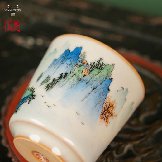 龙泉问鼎彩绘哥窑天水杯（青绿山水）（缺货） 商品图2