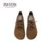 西村名物2024秋季新款森系文艺复古系带真皮圆头百搭休闲鞋女X24CM38581 商品缩略图2
