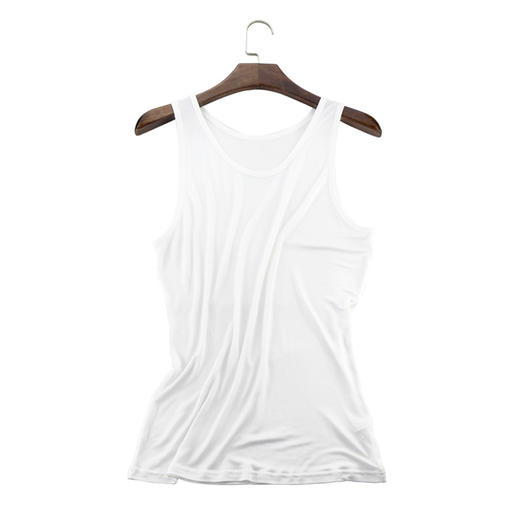 丁摩 夏季纯色真丝男士背心舒适透气桑蚕丝针织无袖背心打底衫4ZF-69501 商品图3