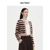 SELFWHO咖色丝光马海毛混纺毛针织衫女2024秋季新款慵懒开衫外套 商品缩略图2