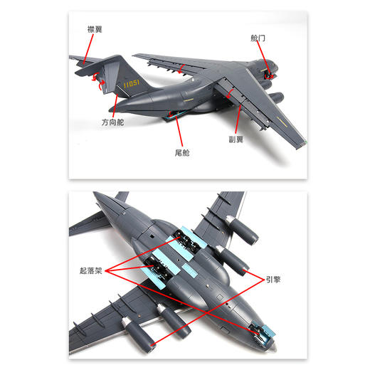 特尔博1:120运20飞机模型合金运输机模型仿真航模成品摆件运-20 商品图3