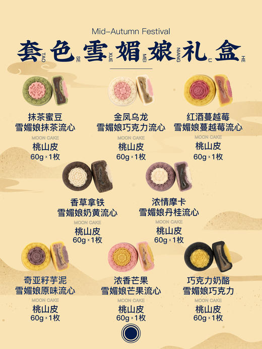 【中秋节月饼】桃山皮流心奶黄 广式五仁冰皮月饼 口味多种 满足您的味蕾 商品图11