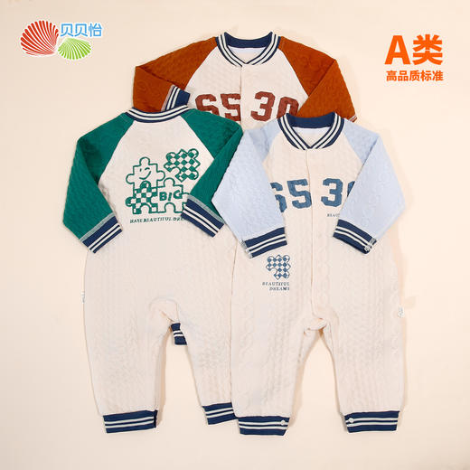 贝贝怡童装婴幼儿连体衣秋冬款宝宝加厚秋装2024新款男童女童哈衣ZB4DL022
 商品图3