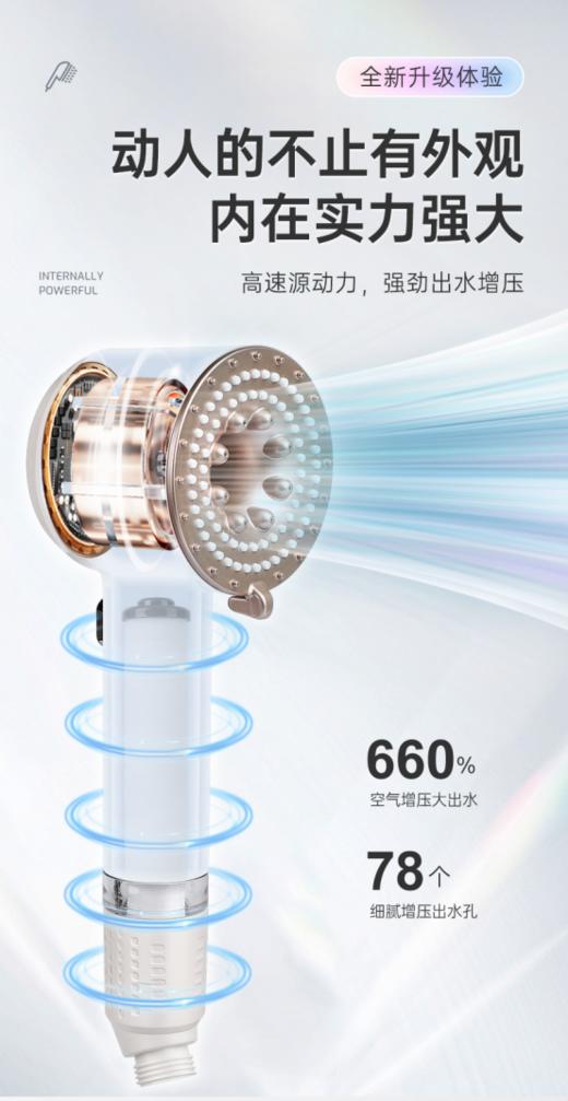 🎈【GEKLIN过滤增压花洒】🔗AIR高速涡轮增压，不惧低水压💥 🔗三档调节，多种出水模式 🌻使用起来力度刚刚好🎉  商品图4