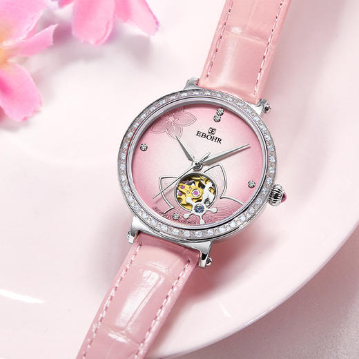 依波表EBOHR 卡纳系列时尚潮流镂空进口机械机芯46颗钻女士腕表5091 商品图2