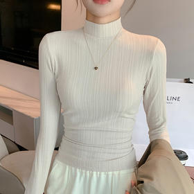 新品上市春秋衣薄款内搭上衣半高领秋冬打底衫女款可外穿新款长袖休闲简约