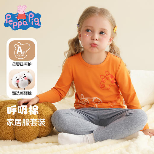 【90-140】【小猪佩奇】女童秋冬款保暖棉毛内衣套装 商品图1