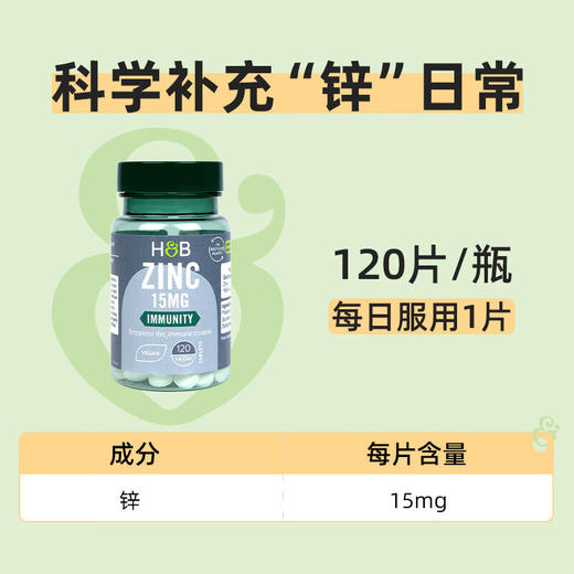【保税仓】HollandBarrett荷柏瑞 男性备孕维生素锌片15mg120片 商品图1