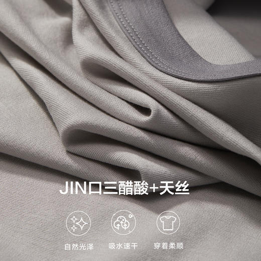 棉仓353801006三醋酸撞色滚领微宽松短袖T恤 商品图2