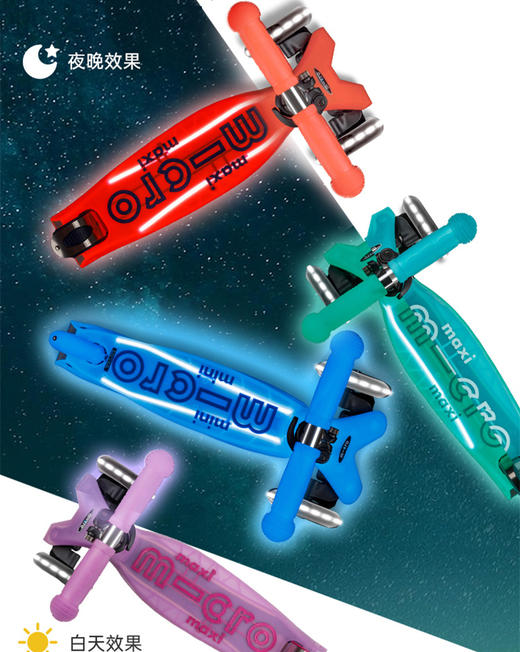 瑞士Micro迷你豪华版迈古儿童滑板车 宝宝滑滑车夜光LED款2024新款2-3-5岁 商品图1