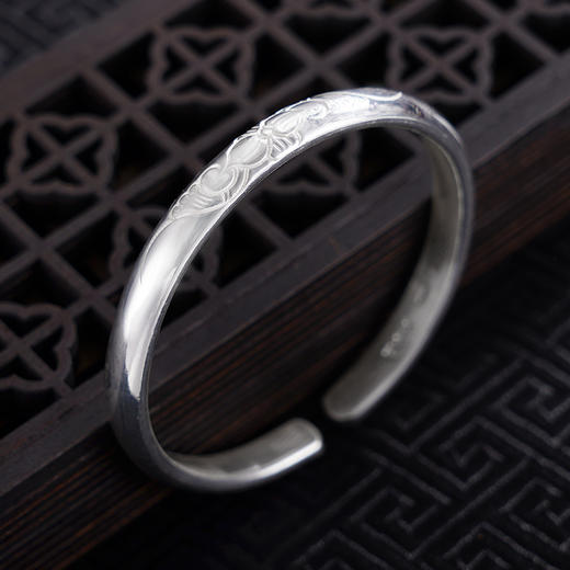 【花之恋歌】子佩集S999银手工手镯原创设计【55061106】2407 商品图4