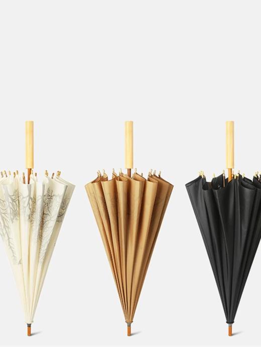 复古木柄伞国风实木柄长柄雨伞直杆加固16骨手动 商品图1