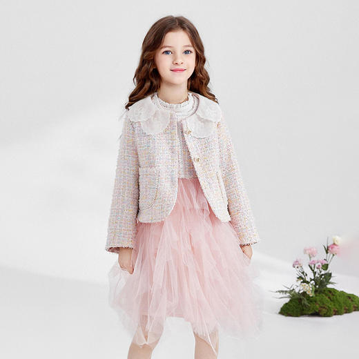 DEESHA笛莎女童2024秋季新款香风甜美优雅两件套 商品图0