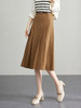 【专属特价】熙世界赫本风职场a字半身裙春秋2025新款百搭简约纯色百褶裙子 商品缩略图7