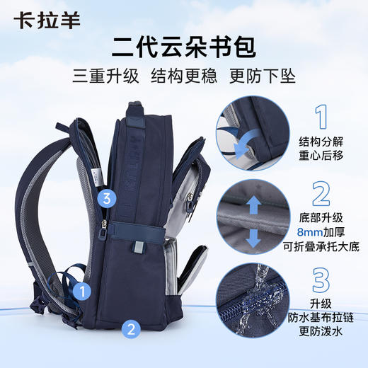 【云朵书包2.0PLUS版】卡拉羊中学生六维防下坠24L/26L 云朵书包  仰望CX5064+CX5064L 商品图3