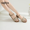 Safiya/索菲娅2024夏波西米亚风复古外穿平底休闲一字带凉鞋 SF42115022 商品缩略图5