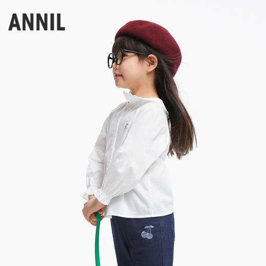 女童净色全棉衬衣新款安奈儿童装实体店同款XG431668 商品图2