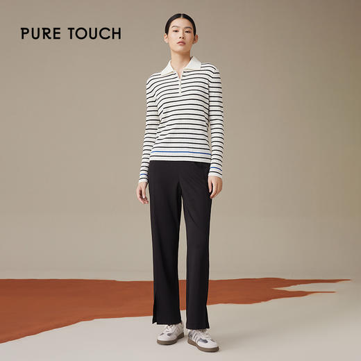 pure touch绵羊毛100%修身翻领针织1302243357 商品图1