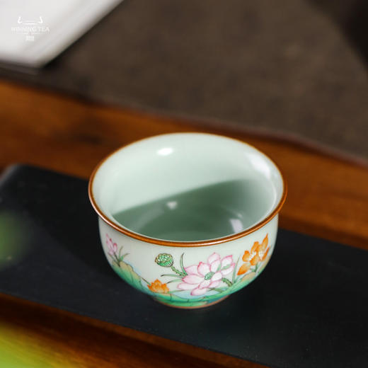 问鼎汝窑照影杯（荷花金鱼） 商品图1