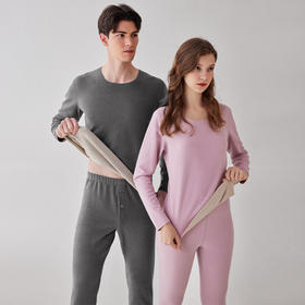 鹿鹿推荐·【芬腾】情侣秋季保暖舒适内衣秋衣秋裤套装女士蚕丝德绒男冬天打底衫
