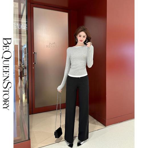 【大货捡漏，不退不换】  【松弛主义】时尚裸感弹力休闲高腰显瘦垂感直筒裤 商品图2