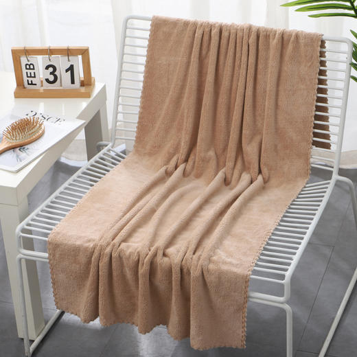 【鼎】珊瑚绒浴巾吸水速干不掉毛洗澡巾70*140cm颜色随机 商品图4