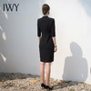 IWY/黑色连衣裙女七分袖售楼部干练设计感通勤接待工作服ol正装裙Q1096 商品缩略图3